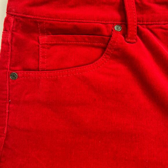 Talbots High Waist Straight Leg Corduroy Jeans Pants Cherry Red Size 14 - Picture 10 of 12